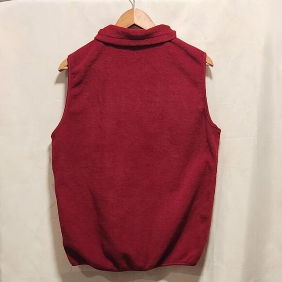 Columbia Sportswear Fleece Vest Womens M Red Full Zip High Collar Button Pockets - Picture 6 of 11